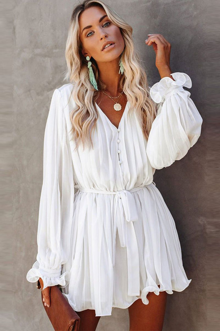 ARIELLA – Elegant Long Sleeve Chiffon Dress