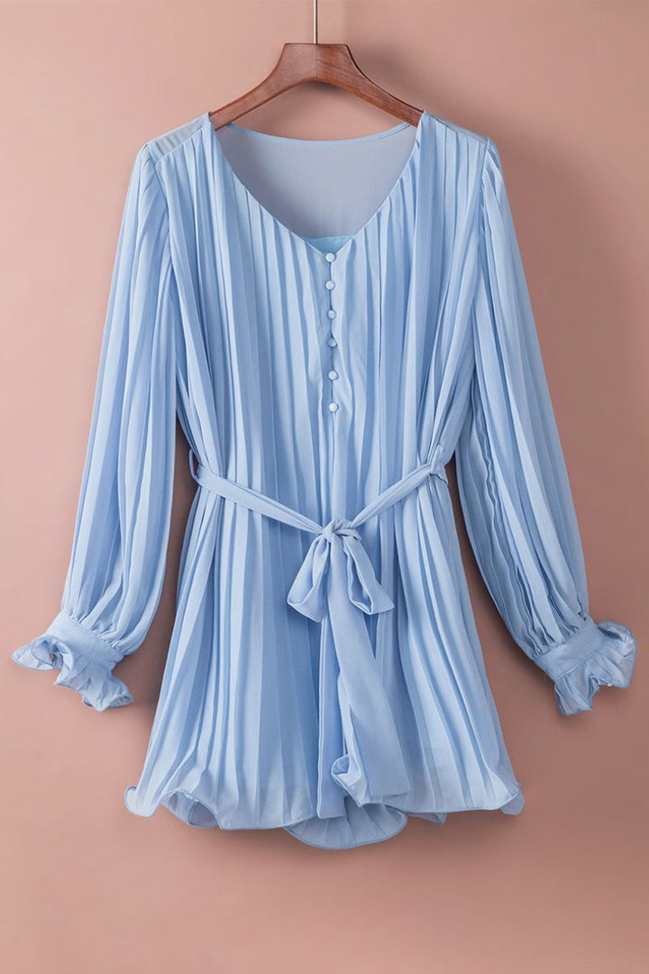 ARIELLA – Elegant Long Sleeve Chiffon Dress