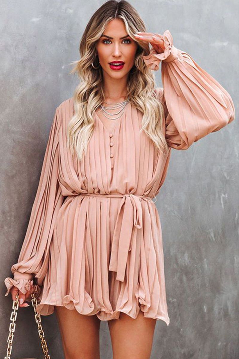 ARIELLA – Elegant Long Sleeve Chiffon Dress